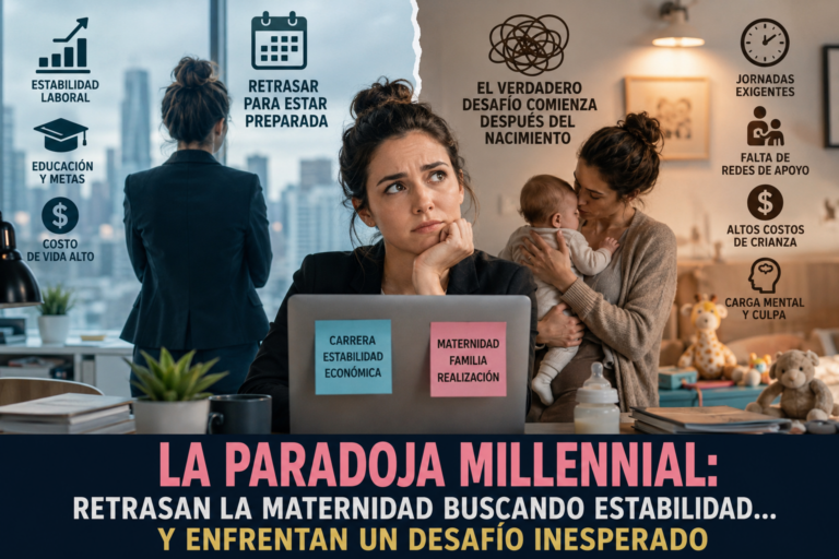 LA PARADOJA MILLENNIAL: CUANDO RETRASAR LA MATERNIDAD RESUELVE UN PROBLEMA… Y CREA OTRO MÁS COMPLEJO